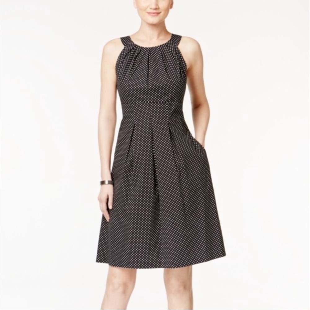 EUC Nine West Polka-Dot Fit & Flare dress